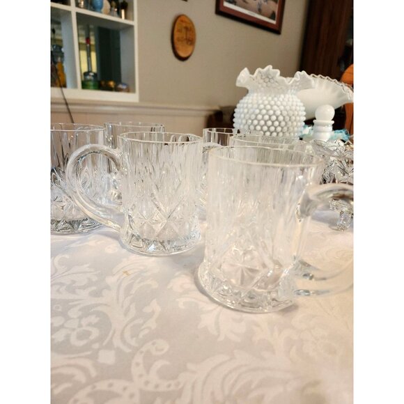 CRISTAL D'ARQUES FRANCE COFFEE/TEA MUG LEAD CRYSTAL DANUBE PATTERN - Picture 6 of 6